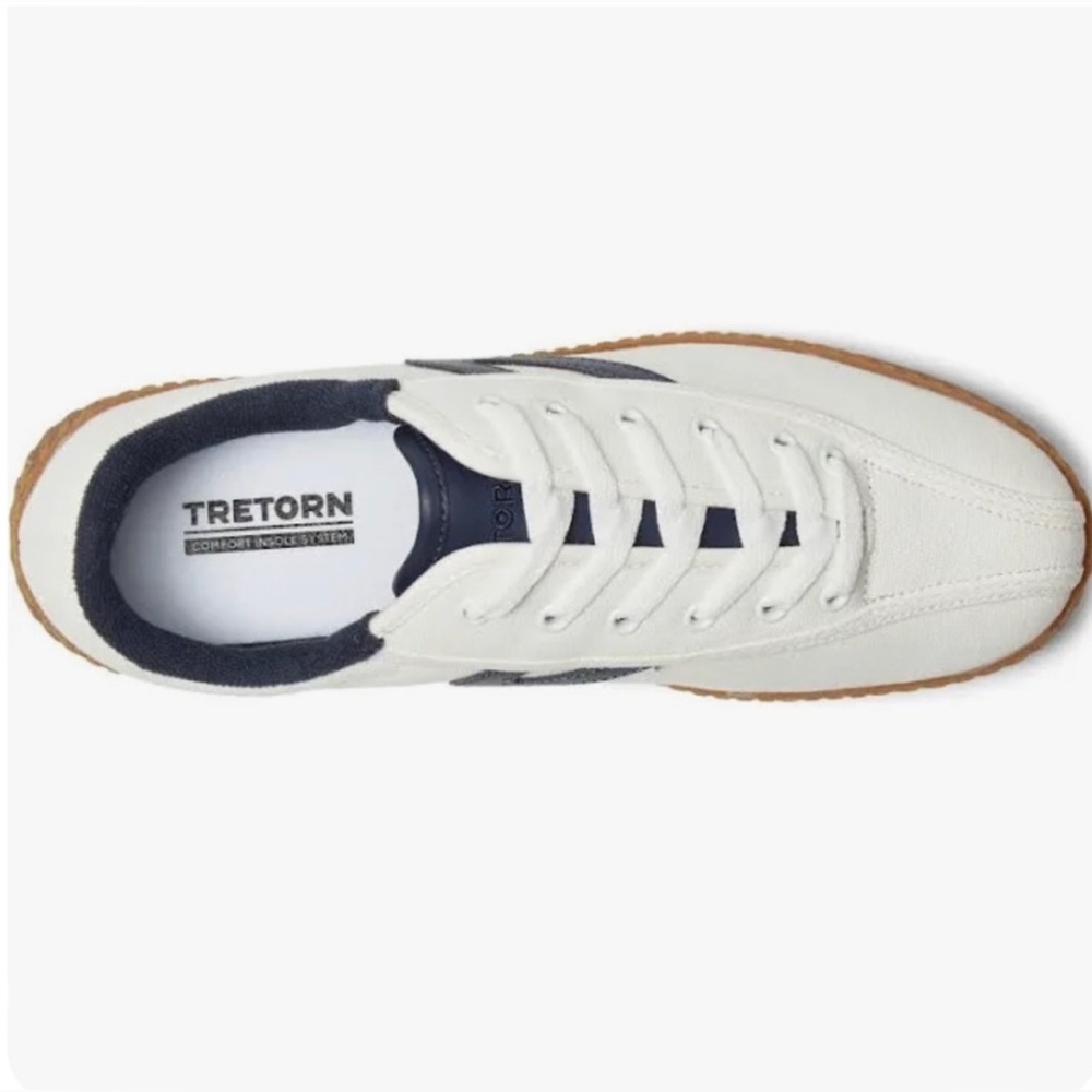 Tretorn Women's Nylite Canvas Original Sneakers Sz 7.5 White/Navy Anthropologie - Picture 2 of 7